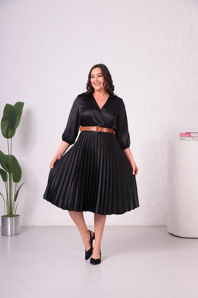 BÜYÜK BEDEN SATEN ELBİSE