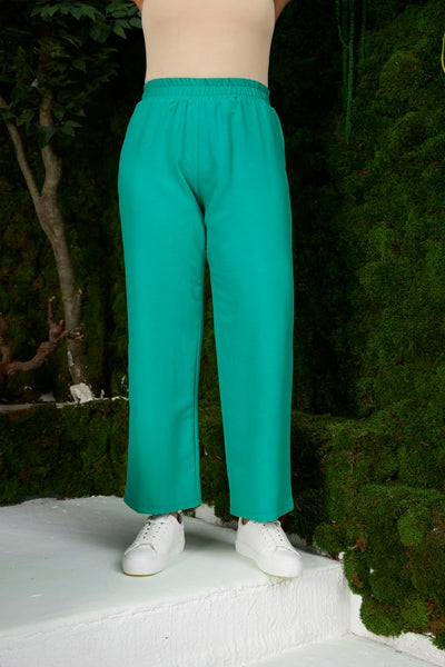 Beli Lastikli Geniş Paça Büyük Beden Lacivert Pantolon