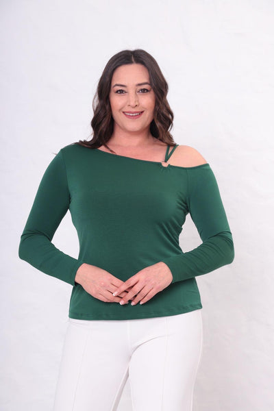 BÜYÜK BEDEN HALKA DETAYLI BLUZ