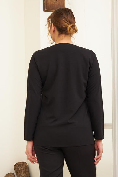 ÖN ZİNCİR AKSESUARLI BÜYÜK BEDEN BLUZ