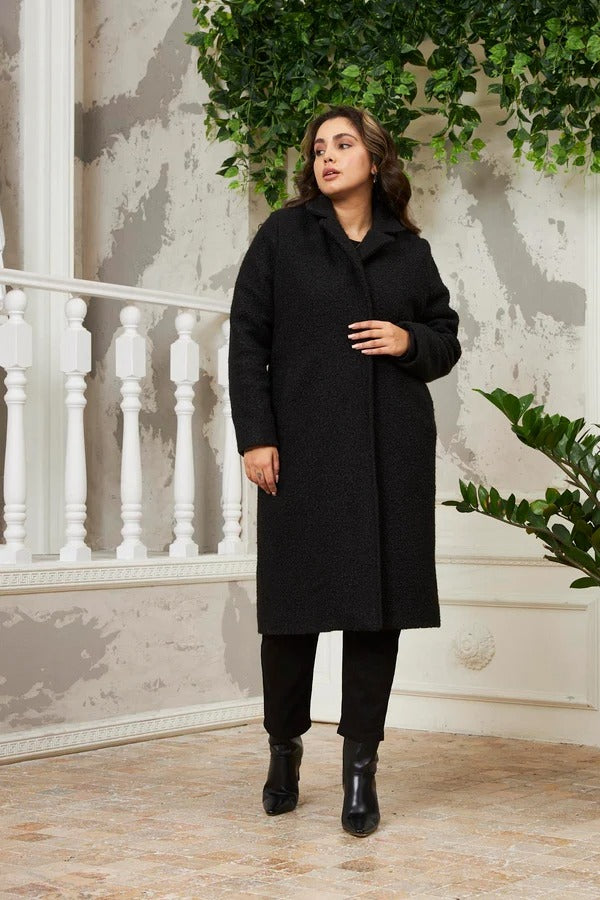 BÜYÜK BEDEN İÇİ ASTARLI KIVIRCIK KABAN