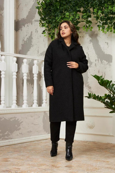 BÜYÜK BEDEN İÇİ ASTARLI KIVIRCIK KABAN