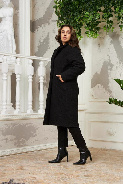 BÜYÜK BEDEN İÇİ ASTARLI KIVIRCIK KABAN