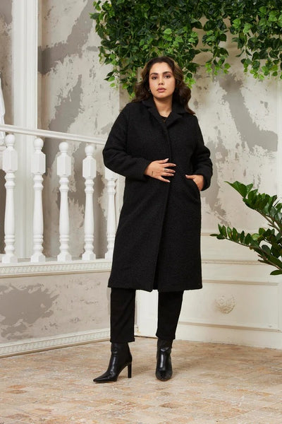 BÜYÜK BEDEN İÇİ ASTARLI KIVIRCIK KABAN