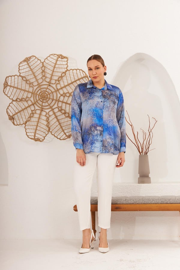 BÜYÜK BEDEN SATEN GÖMLEK