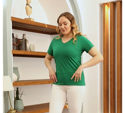 BÜYÜK BEDEN V YAKA TİŞÖRT