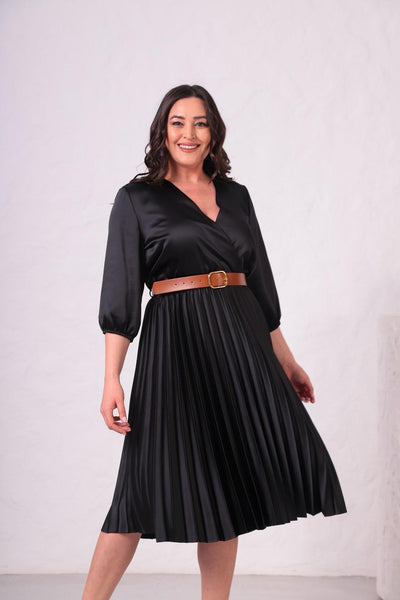 BÜYÜK BEDEN SATEN ELBİSE