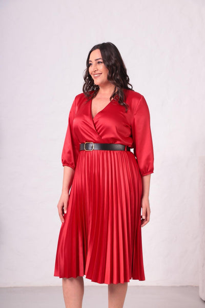 BÜYÜK BEDEN SATEN ELBİSE