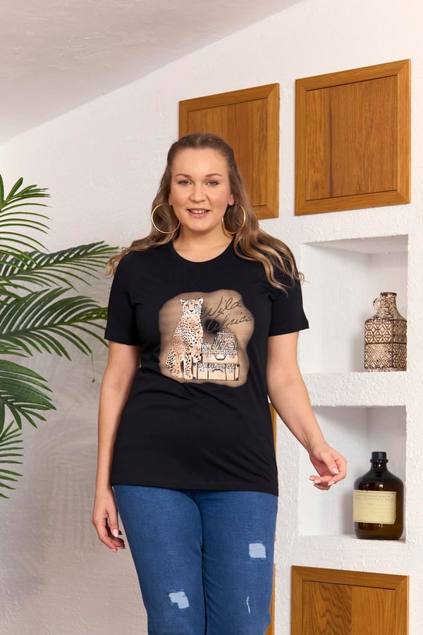 KAPLAN DESENLİ BÜYÜK BEDEN TİŞÖRT