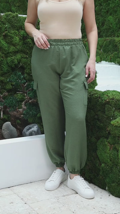 BELİ LASTİKLİ KARGO CEPLİ BÜYÜK BEDEN PANTOLON