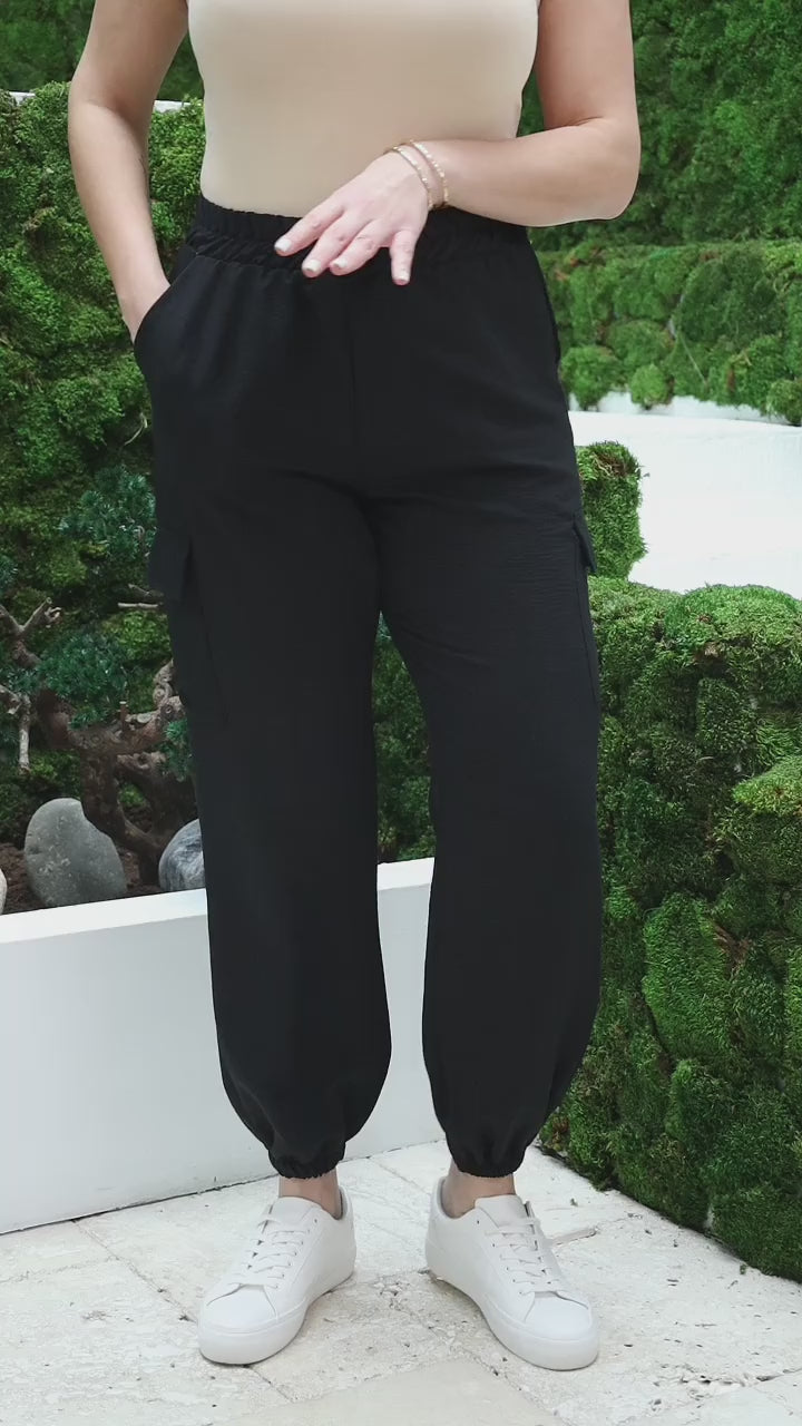 BELİ LASTİKLİ KARGO CEPLİ BÜYÜK BEDEN PANTOLON