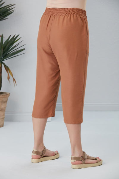 BELİ LASTİKLİ BÜYÜK BEDEN KAPRİ