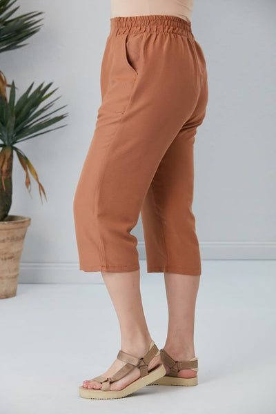 BELİ LASTİKLİ BÜYÜK BEDEN KAPRİ