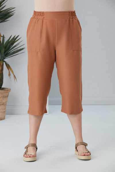 BELİ LASTİKLİ BÜYÜK BEDEN KAPRİ